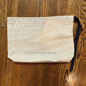 Victoria Beckham New Without Tags Beige Cotton Dust Bag - Black Ribbon Closure
